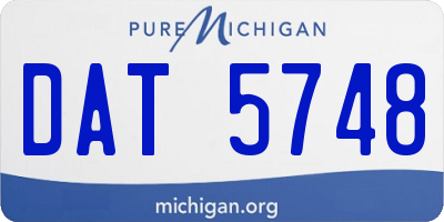 MI license plate DAT5748