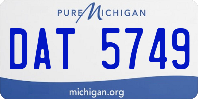 MI license plate DAT5749