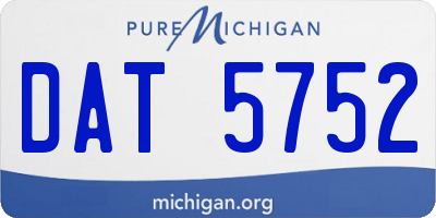 MI license plate DAT5752
