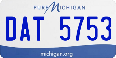 MI license plate DAT5753