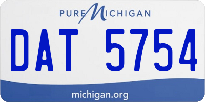 MI license plate DAT5754