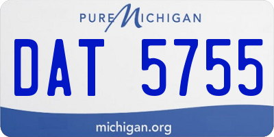 MI license plate DAT5755