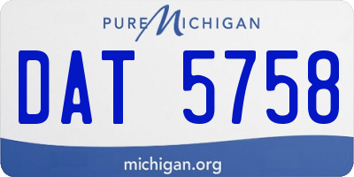 MI license plate DAT5758