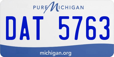 MI license plate DAT5763
