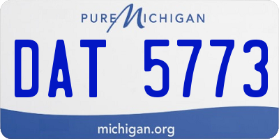 MI license plate DAT5773