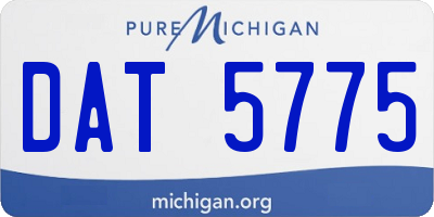 MI license plate DAT5775