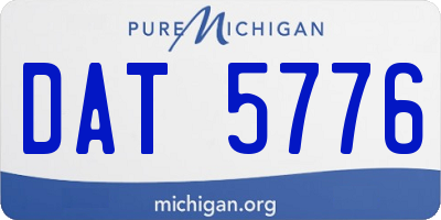 MI license plate DAT5776