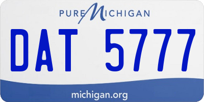 MI license plate DAT5777
