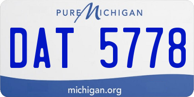 MI license plate DAT5778