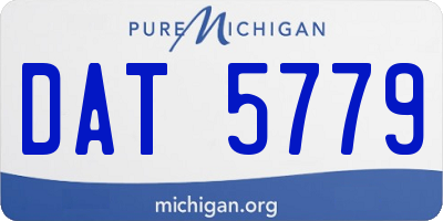 MI license plate DAT5779