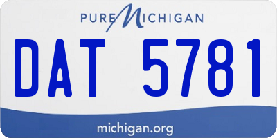 MI license plate DAT5781