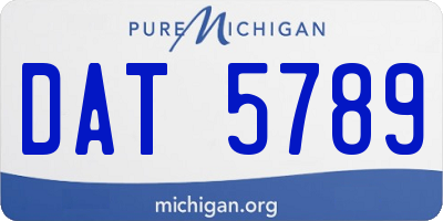 MI license plate DAT5789