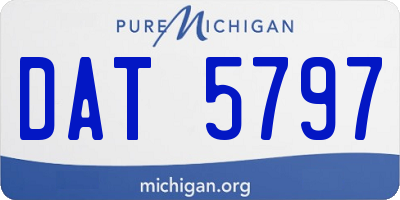 MI license plate DAT5797