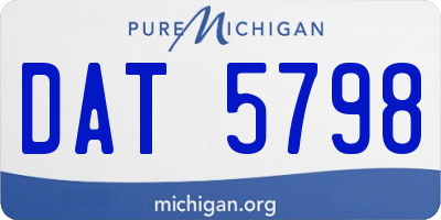 MI license plate DAT5798