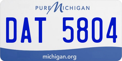 MI license plate DAT5804