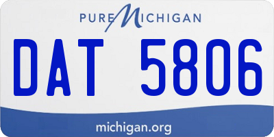 MI license plate DAT5806