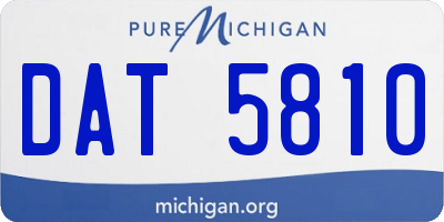 MI license plate DAT5810
