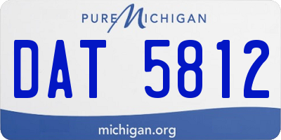 MI license plate DAT5812