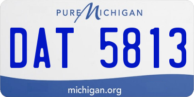 MI license plate DAT5813