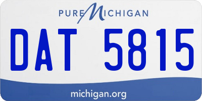 MI license plate DAT5815