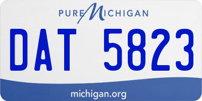 MI license plate DAT5823