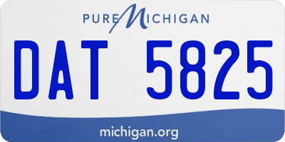 MI license plate DAT5825