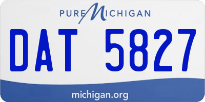 MI license plate DAT5827