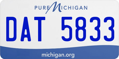 MI license plate DAT5833