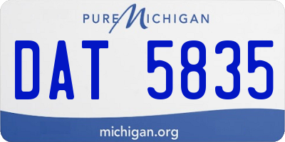 MI license plate DAT5835