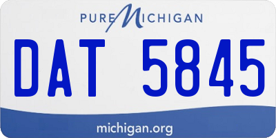 MI license plate DAT5845