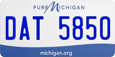MI license plate DAT5850