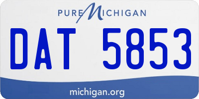 MI license plate DAT5853