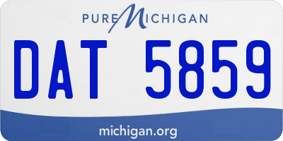 MI license plate DAT5859