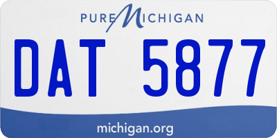 MI license plate DAT5877