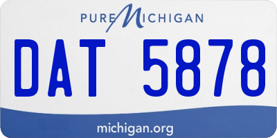 MI license plate DAT5878
