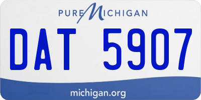 MI license plate DAT5907