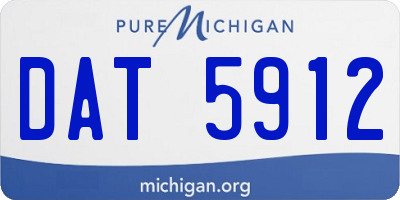 MI license plate DAT5912