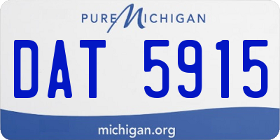 MI license plate DAT5915