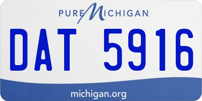 MI license plate DAT5916