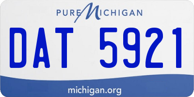 MI license plate DAT5921