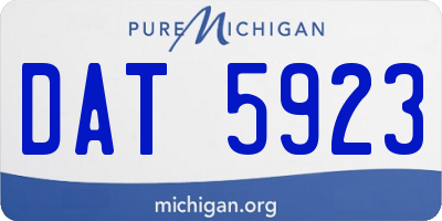 MI license plate DAT5923