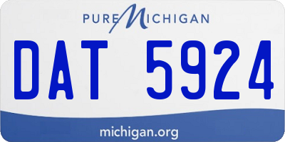 MI license plate DAT5924