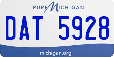 MI license plate DAT5928