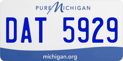 MI license plate DAT5929