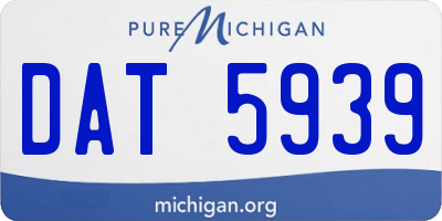 MI license plate DAT5939