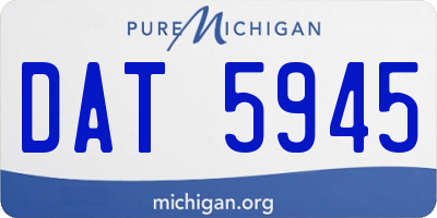 MI license plate DAT5945
