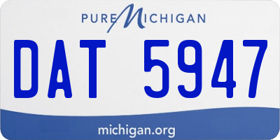 MI license plate DAT5947
