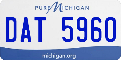 MI license plate DAT5960