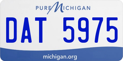 MI license plate DAT5975
