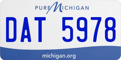 MI license plate DAT5978